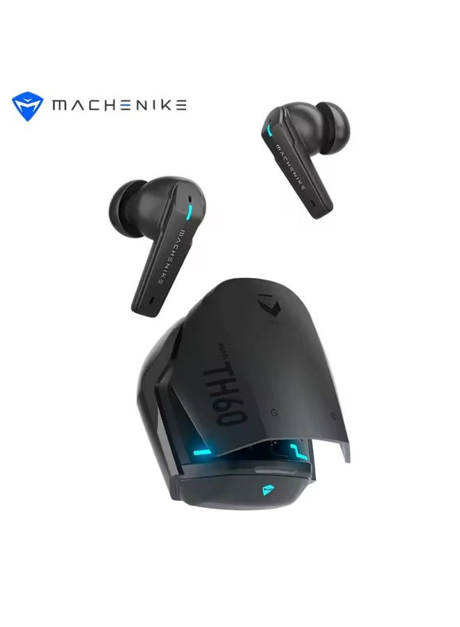 Machenike TH60 Gaming TWS Earbuds – No Delay Ultra Low Latency Wireless Earphones, Bluetooth 5.4, Dual Sound Modes (Gaming & Music), Clear ENC Microphone, Immersive Stereo Sound, Long Battery Life with Charging Case, USB-C Fast Charging, Compatible with RedMagic, iPhone, iPad, Android, Samsung & Laptops - Image 1